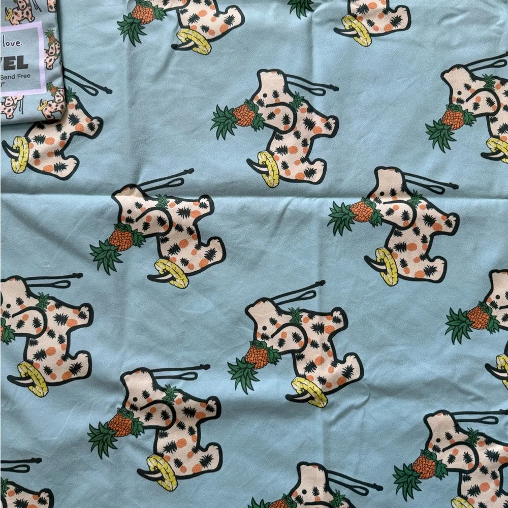 Puppy Love Pineapple Dog Beach Towel